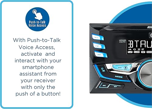 Miniatura 4 de JENSEN MPR420 Receptor estéreo de coche con pantalla LCD de 7 caracteres doble DIN  Asistente Push to Talk  Llamadas manos libres Bluetooth y