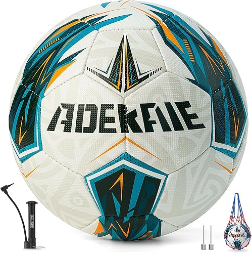 Soccer Ball Size 5 for All Age Recreational or Professional Outdoor Practice, PU Official Size&Weight, Size 5 Soccer Ball for Boys Youth Adults