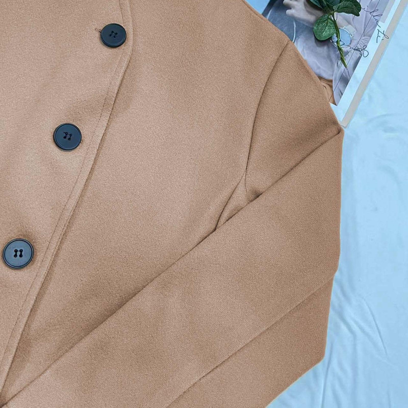 Genérico Abrigo Corto Mujer Gabardina Corta Gabardinas Elegante Ropa con Bolsillo Otoño Trench Cazadoras Casual Abrigos Entretiempo Primavera Chaqueta Paño Invierno