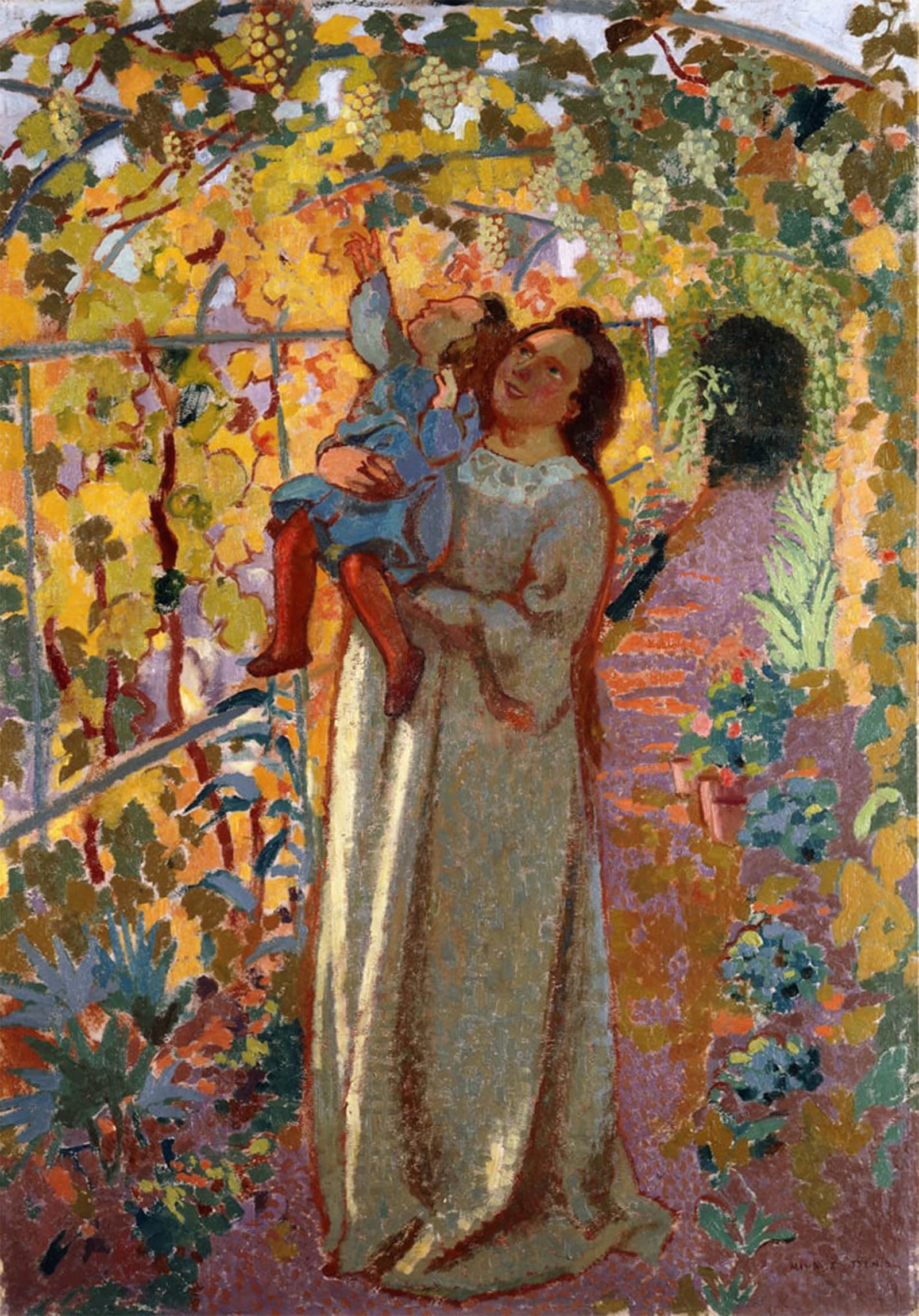 Serendipitp No Frame Aesthetic Poster Photo Wall Print Retro Picture Mother And Child Under The Vine Mother And Child Under The Vine By Maurice Denis Modern Wall Artwork For Home Decor 60X90cm