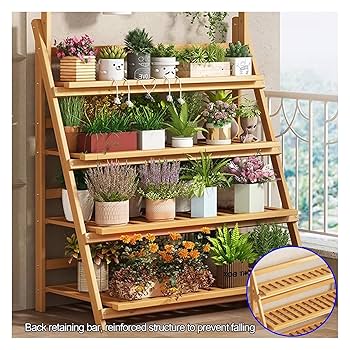 Amazon.co.jp: 多段植物プランタースタンド屋内、屋外折りたたみ