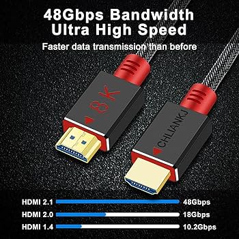 Amazon | CHLIANKJ 8k HDMI 2.1 ケーブル、ウルトラハイスピード