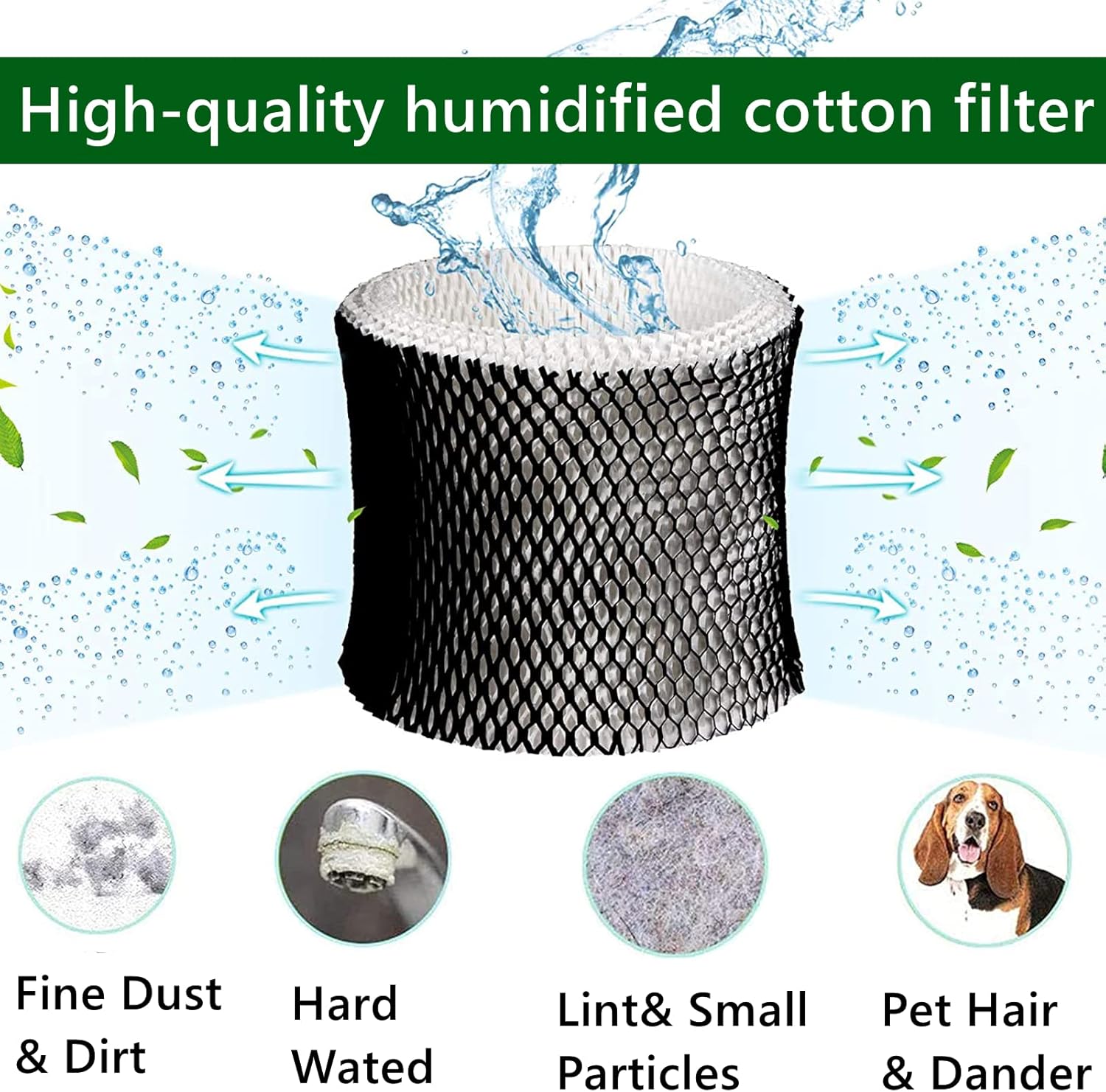 getalong Replacements Humidifier Filters Compatible for Holmes HWF72, HWF75, HWF75CS, HWF75PDQ-U,Filter D -2 Pack -