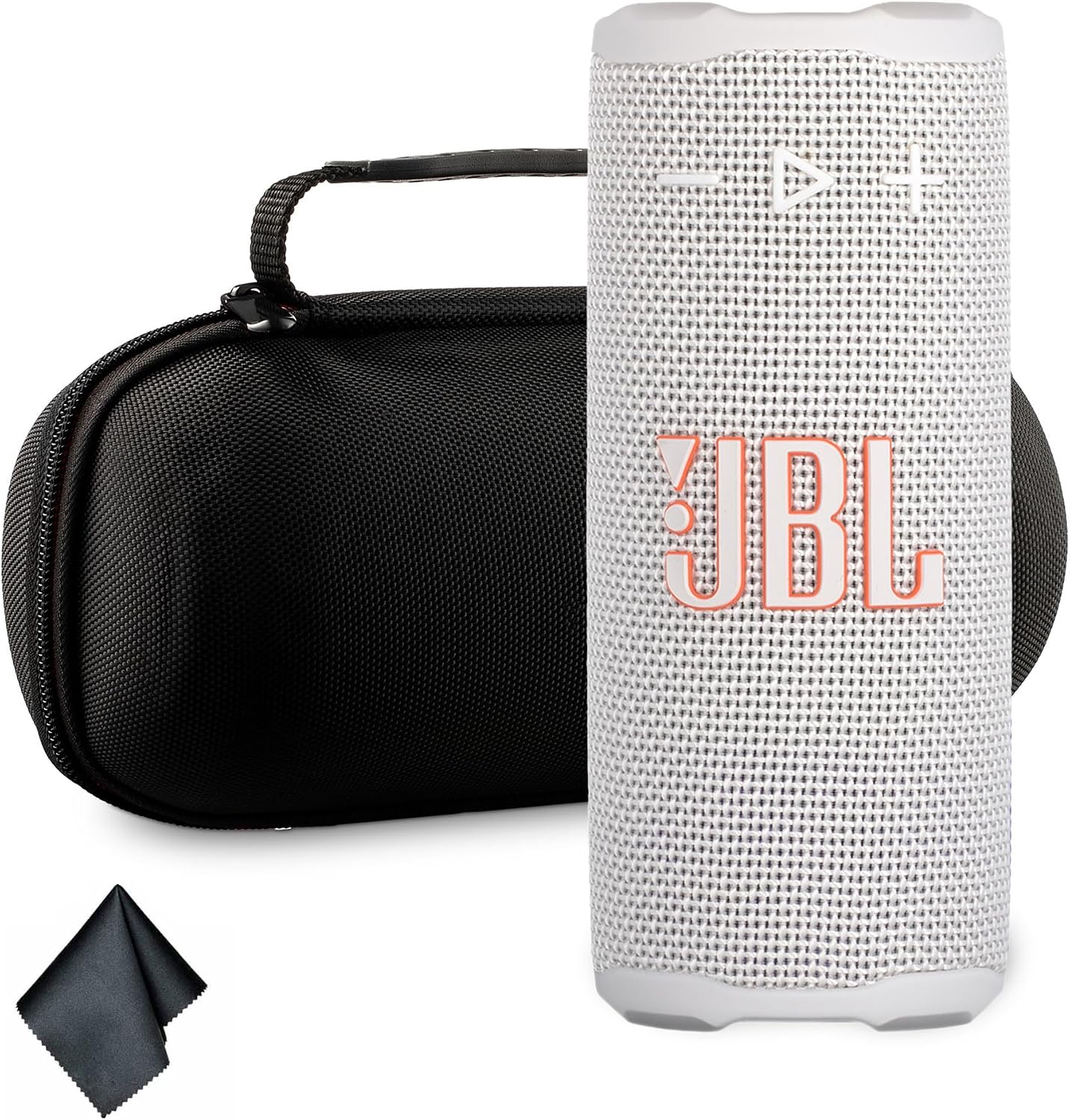 JBL Grip Portable Bluetooth Speaker White (JBLGRIPWT) – IP68 Waterproof & Dustproof | Bluetooth 5.4 | AI Sound Boost | 14-Hour Battery | Includes Carrying Case & Cleaning Cloth