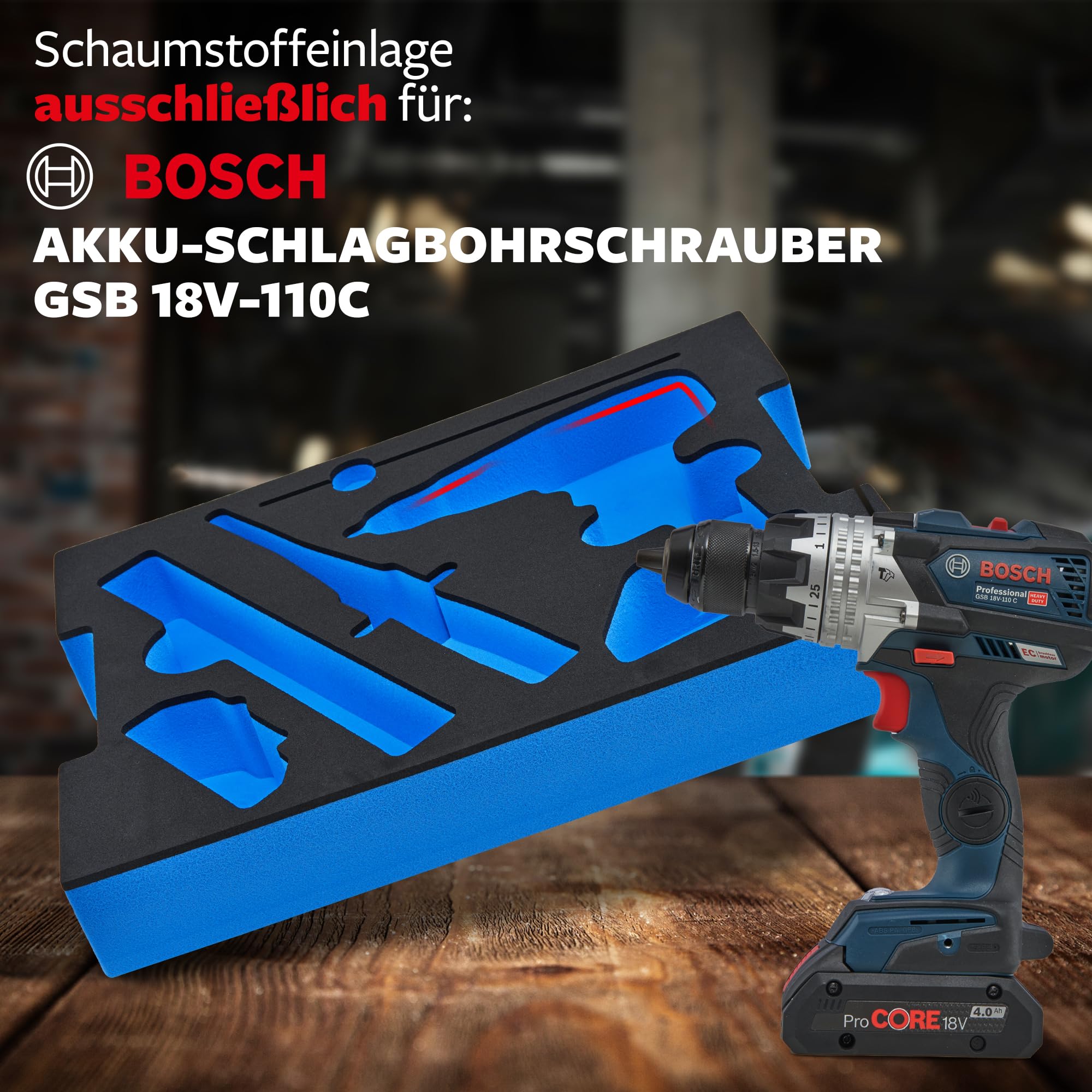 APTEX Schaumeinlage für Bosch GSB 18V-110C L-Boxx 136