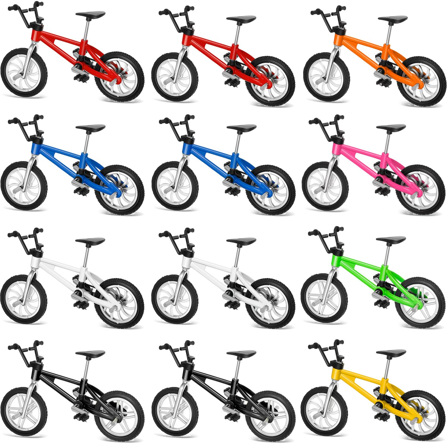 Photo 1 of Gejoy 12 Pieces Mini Finger Bikes Mini BMX Bikes Games End of The Year Student Gifts Bulk Miniature Bicycle Toys for Kids Adults Birthday Party Gifts(Cute Color)