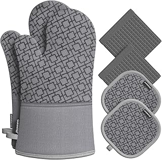 Oven Heat Resistant Oven Mitts and Pot Holders