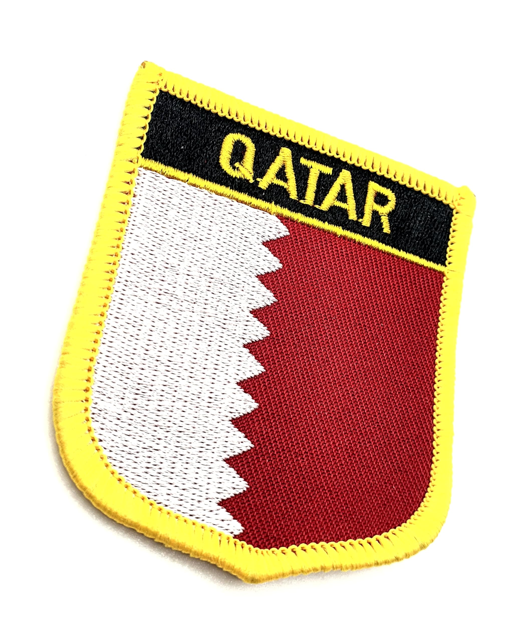 Qatar Qatari Middle East Arab Flag Iron On Embroidered Fabric Sew On Patch Pack of 1