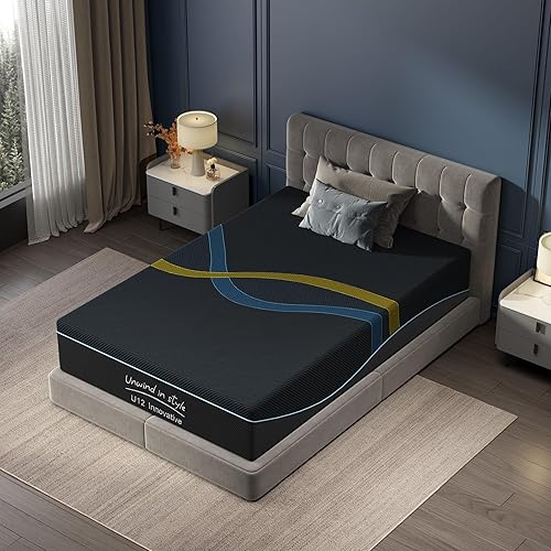 Miniatura 9 de Colchón King de 14 Pulgadas, Colchón de Espuma Viscoelástica de Firmeza Media con Funda Extraíble Lavable Cama de Gel Refrescante en una Caja, Azul