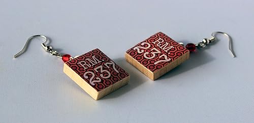 Miniatura 7 de Room 237 Wooden Tile Dangle Earrings - Shining Inspired