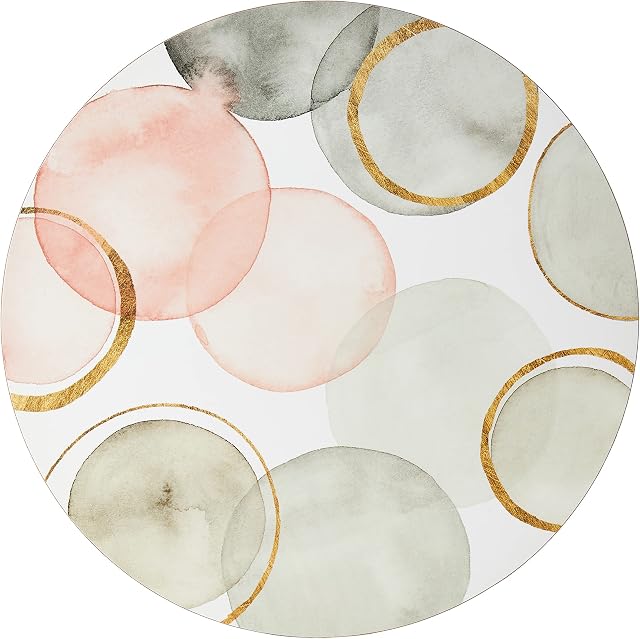 Creative Tops C000280 Cork-Backed Placemats / Table Mats with Printed 'Gilded Spheres' Design, White, 29 cm, Set of 4