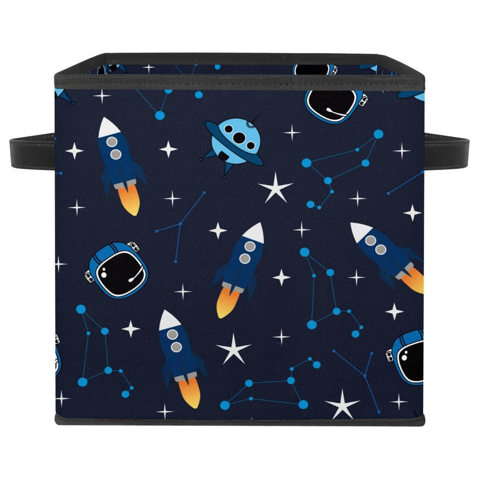 Cube de rangement enfant pour jouets et chambre motif espace ciel