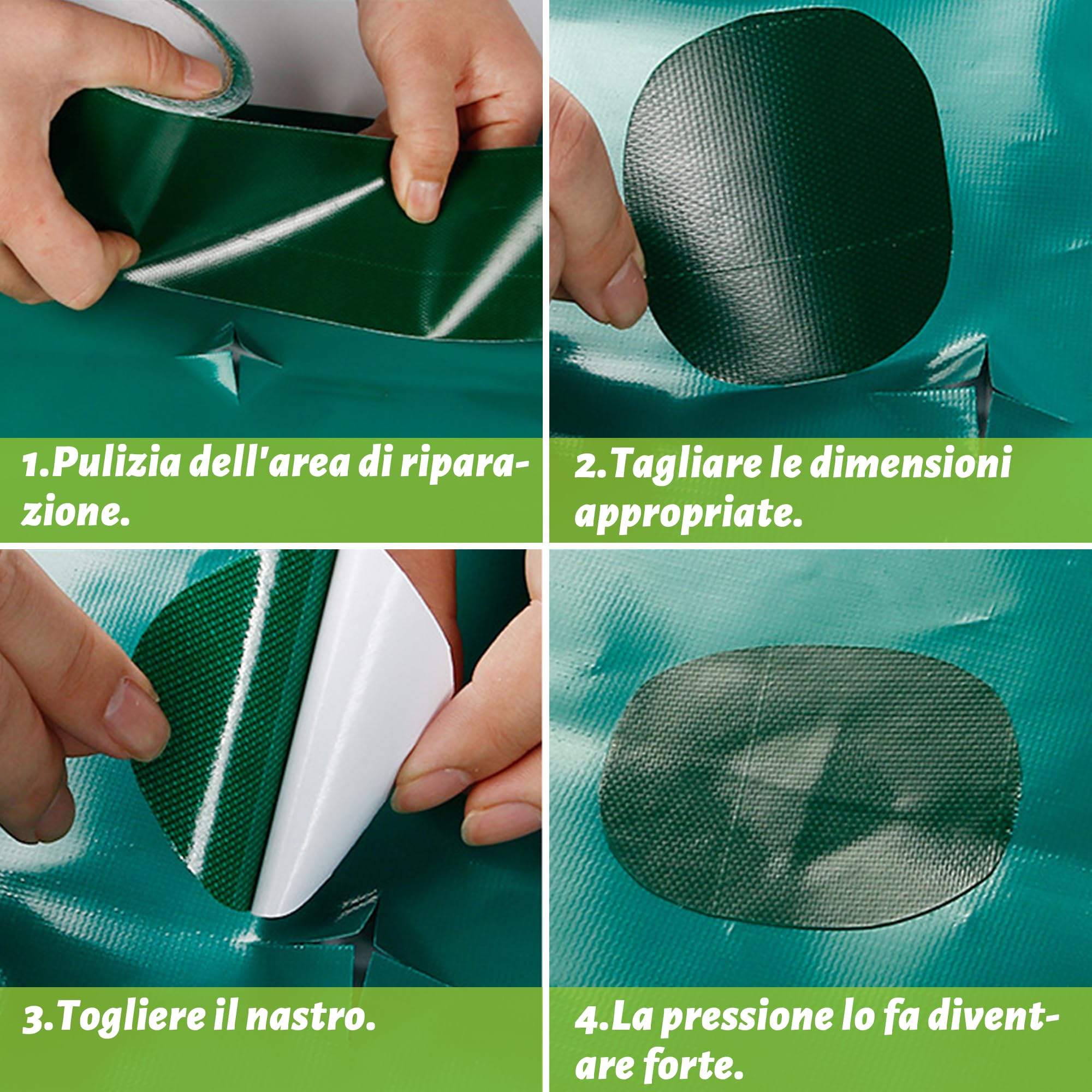 Nastro Sigillante Impermeabile Verde - 5,7 Cm X 10 M, Per Condotti, Riparazioni E Isolamento | Professionale