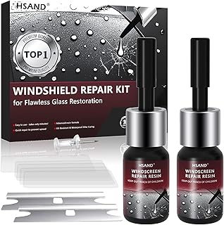 HSAND Windshield Repair Kit, 2025 Latest DIY Car Windshield Crack Repair Kit, 5Min Quick-Glass Repair Liquid, 2 Bottles Nano Glass Repair Liquid, Long-Lasting,Fix Chips, Bullseye & Star Cracks