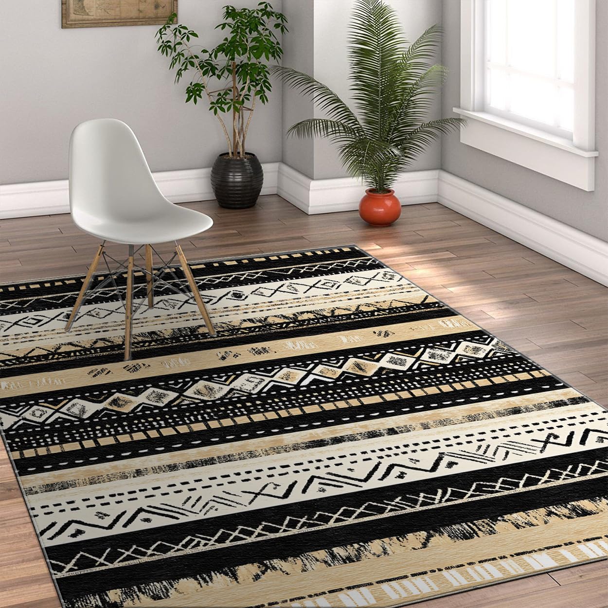 Tapis de chambre bohème doux et lavable pour une ambiance cosy