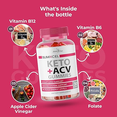 Miniatura 8 de SlimXcel Keto ACV - Gomitas de pérdida de peso, 1500 mg una vez al día, fórmula cetogénica avanzada de liberación fuerte, vinagre de sidra de