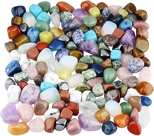 mookaitedecor Piedras rodadas de 1 libra cristales pulidos curación reiki chakra y wicca piedras surtidas Piedras variadas #1 (0.5 - 1.0 in),