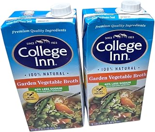 College Inn Garden Vegetable Broth, 100% Natural, No GMO, 40% Less Sodium, Fat Free, Gluten Free, 32 oz,(2 Pack)