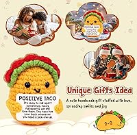 Vista 5 de Taco de croché positivo, regalo de cumpleaños para mujeres y hombres, relleno de botas navideñas, decoración festiva para hijo, mamá, papá, hermana