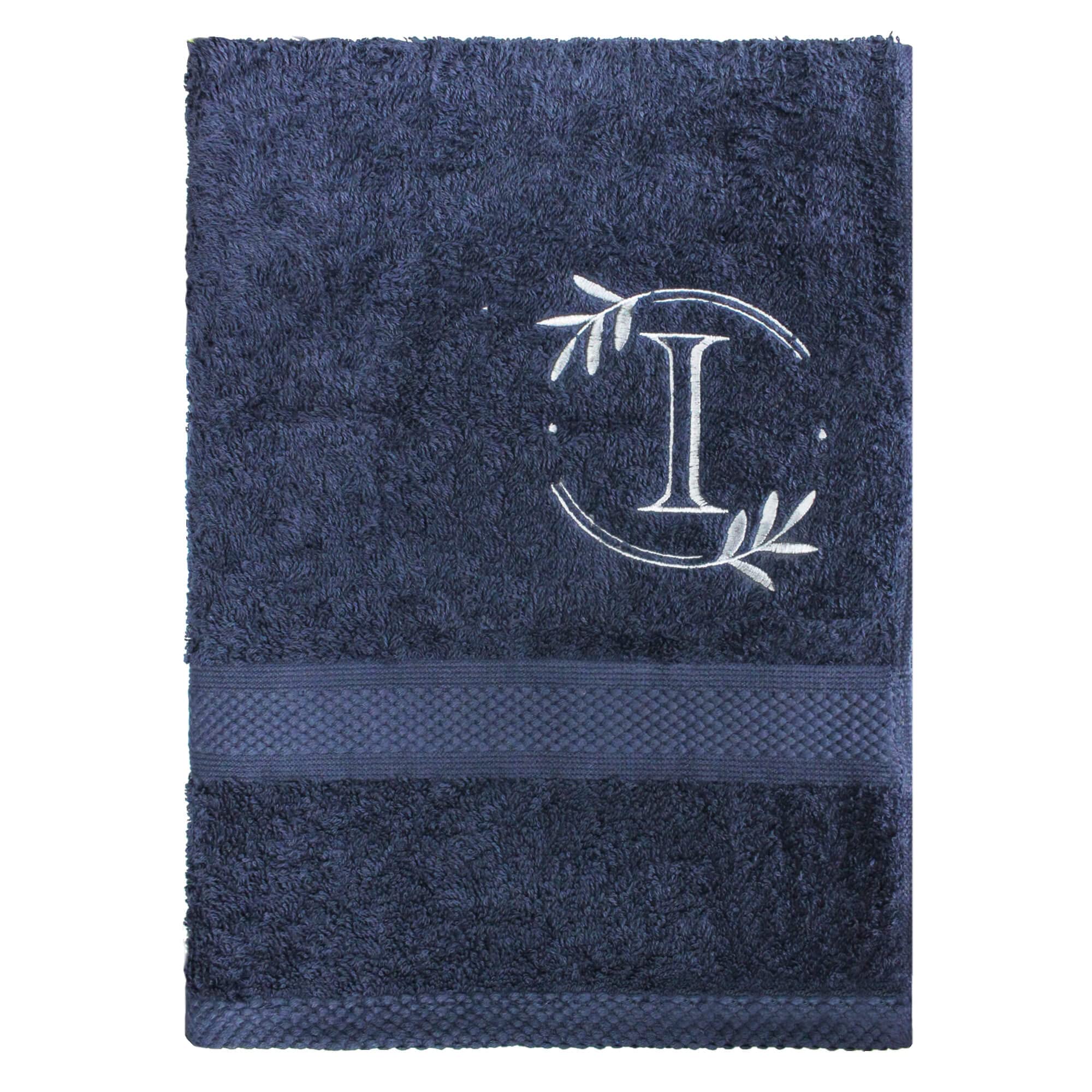 Teddyts Personalised Monogram Initial Navy Towel Gift (Hand Towel)