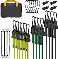 Vista 15 de Cuerdas Elásticas con Ganchos, Actualización Surtido de 12 Piezas de Servicio Pesado para Exteriores con Cuerdas Elásticas Ajustables de 48