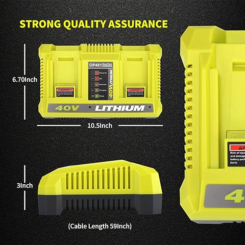 Miniatura 6 de Taingwei Cargador de doble canal de 40 V para Ryobi, OP401 40 V cargador de batería de litio para OP4015 OP4026 OP4026A OP4030 OP4040 OP4050A OP4060