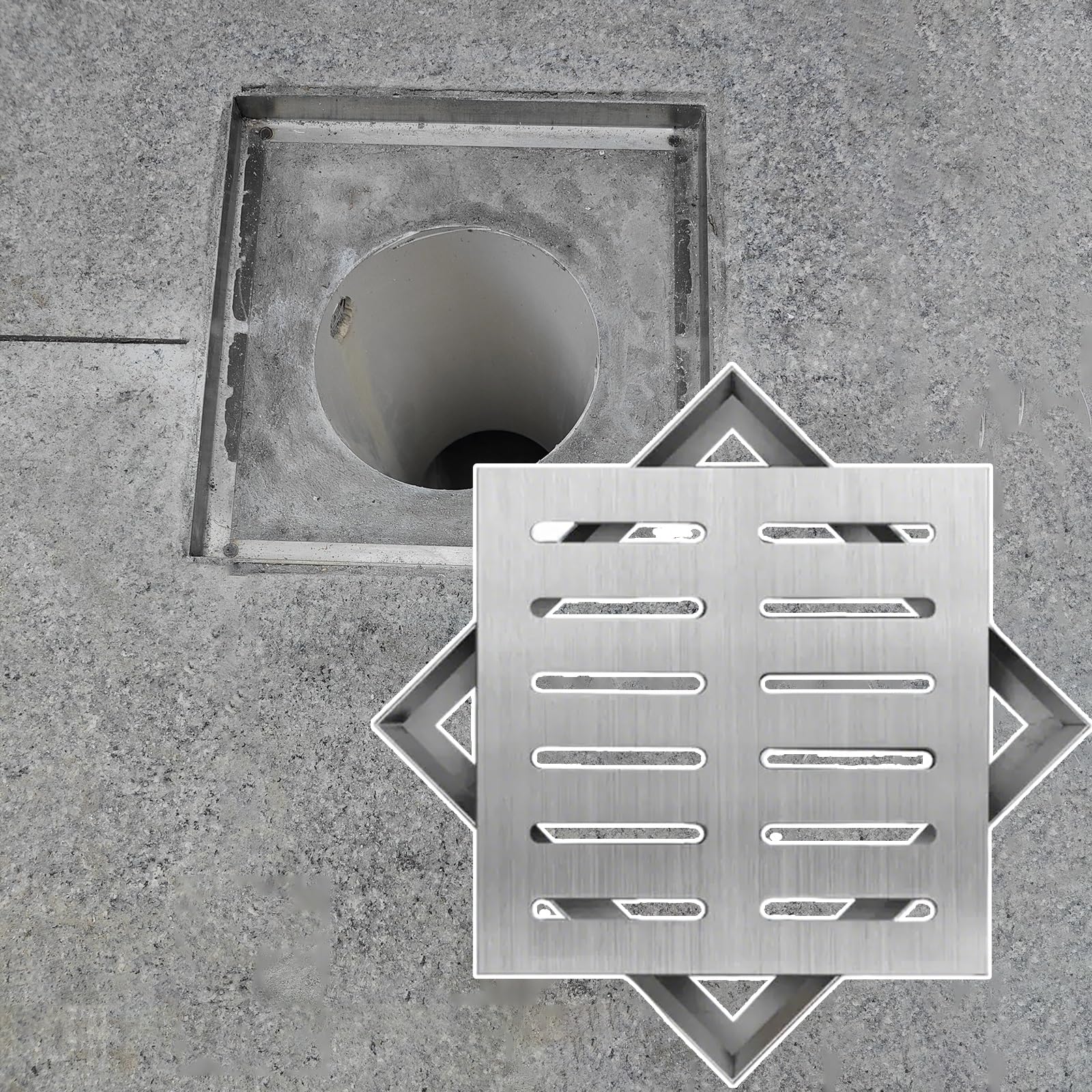 GLDYTVF Stainless Steel Drain Covers 150x150x20mm Channel Grates for Kitchen & Bathroom Durable Drainage Solutions for Residential & Commercial Use