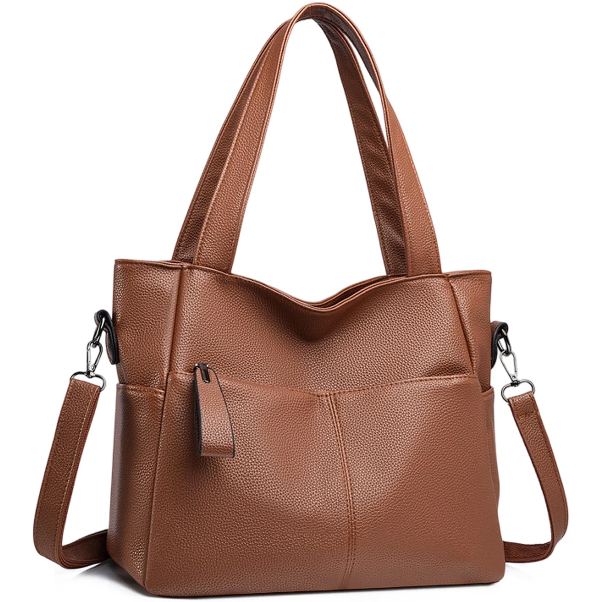 Mabecol Shopper Tasche Damen Mittelgroß, PU Leder Schultertasche | Elegante Handtasche Mit Verstellbarem Schultergurt, Viele Fächer Für Büro, Arbeit, Alltag, Reisen Und Shopping