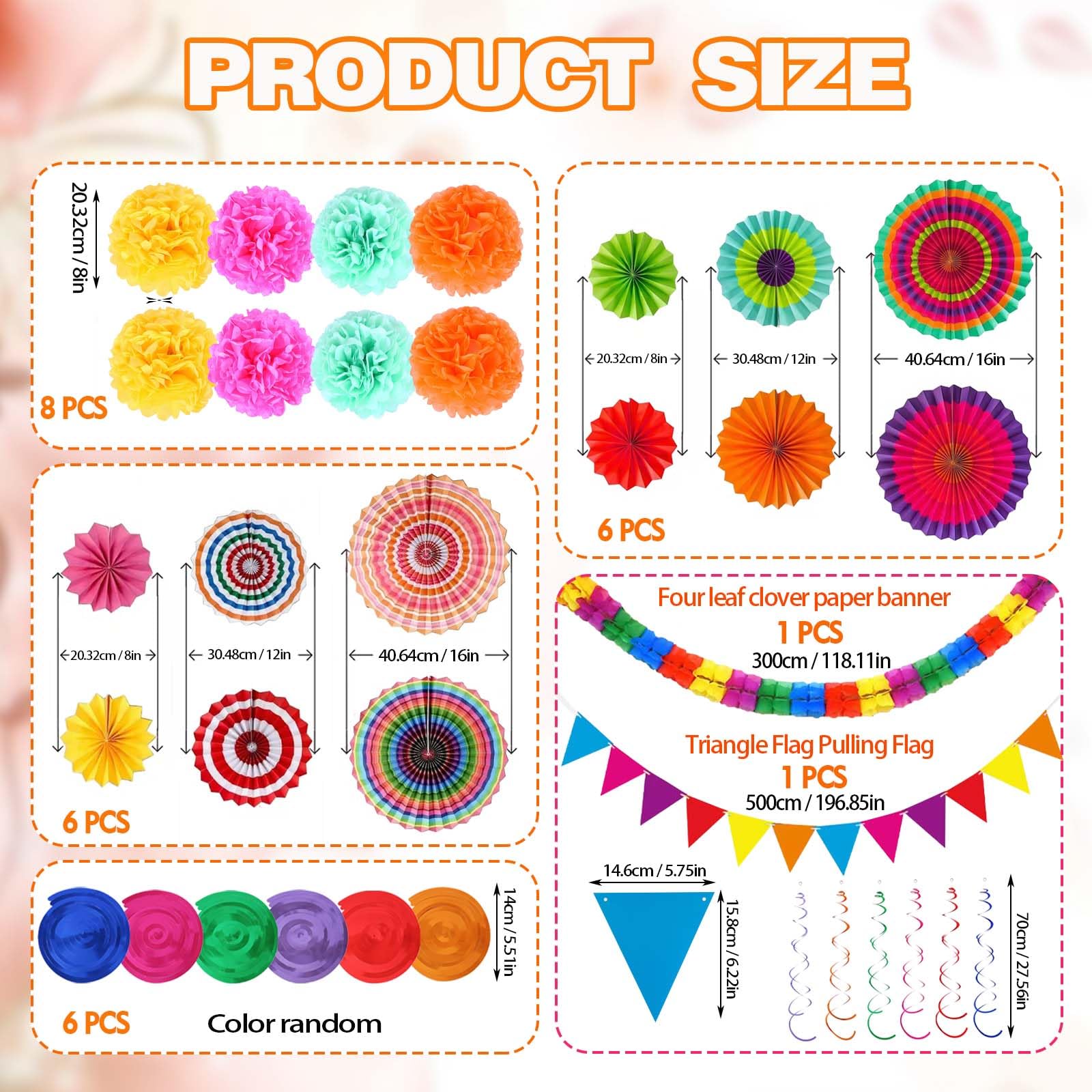 Kit Decorazioni Compleanno Arcobaleno – Pompon, Striscione E Vortici Colorati – Per Feste Di Bambini, Adulti E Ufficio