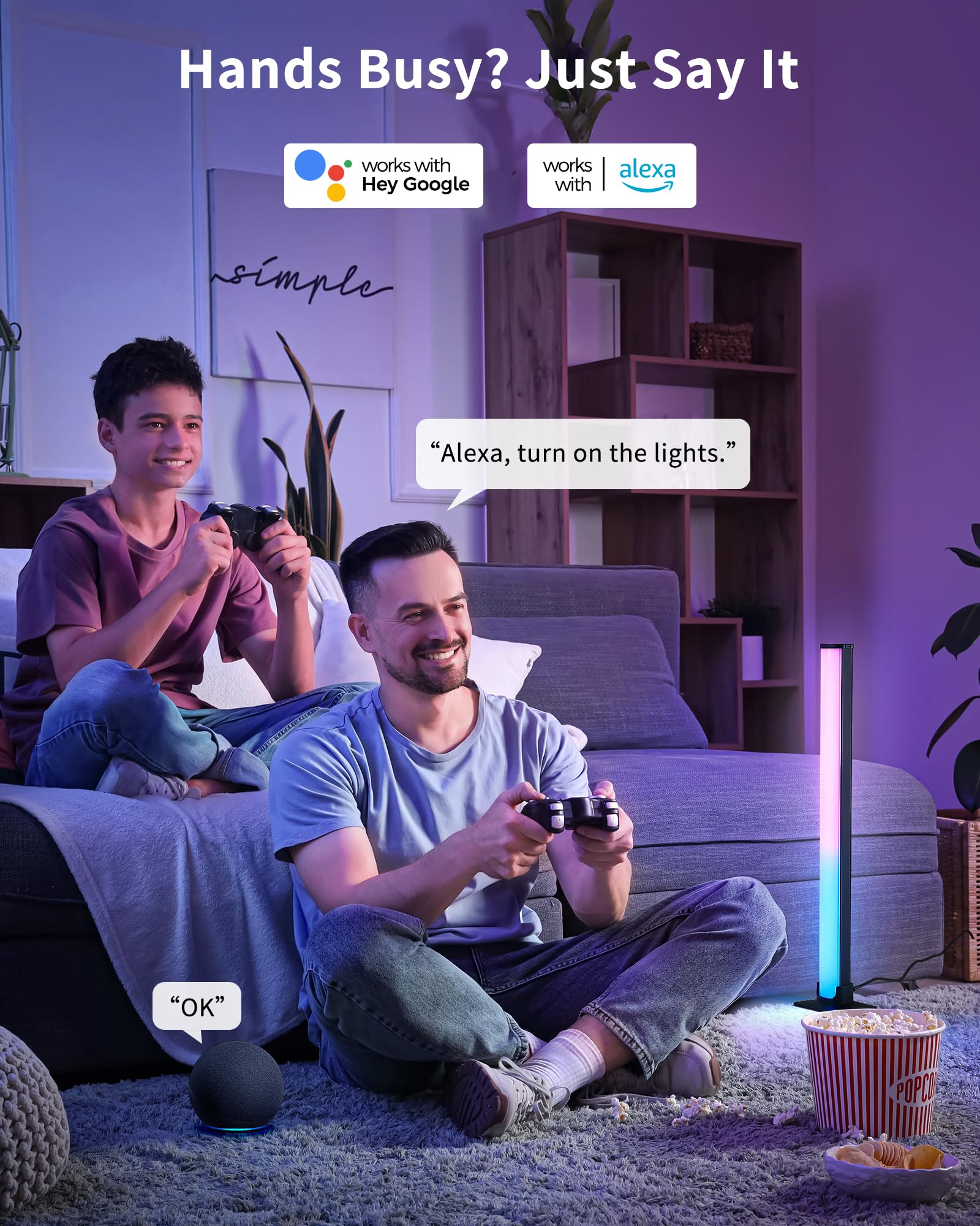 LuminexDesigns Smart Barre Luce LED RGB per TV e Gaming, 40cm Luci Intelligenti, Sincronizzazione con lo Schermo, App Control, Decorazione per Stanza Gamer e Idea Regalo
