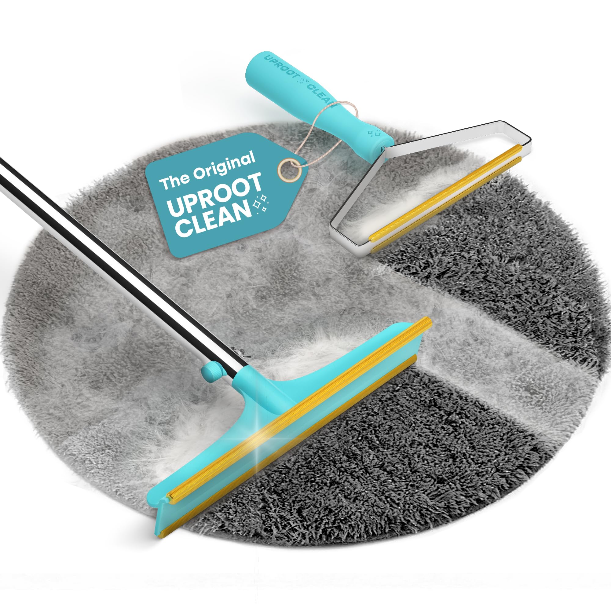 Uproot Cleaner Pro Pet Hair Remover Bundle - Including Xtra Carpet Rake for Pet Hair Removal Tool -
