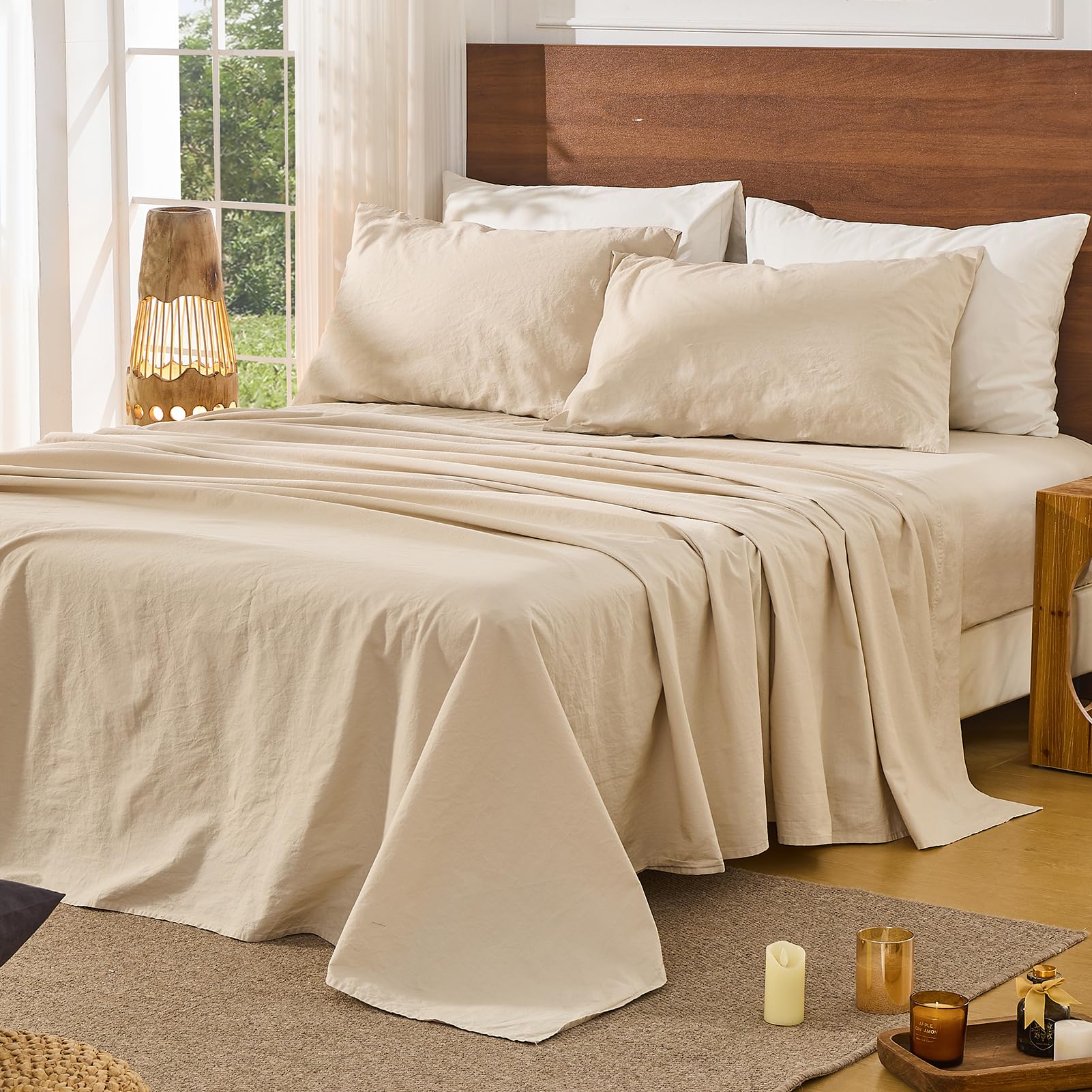 Bedlifes 100% French Pure Linen Sheets (Natural)