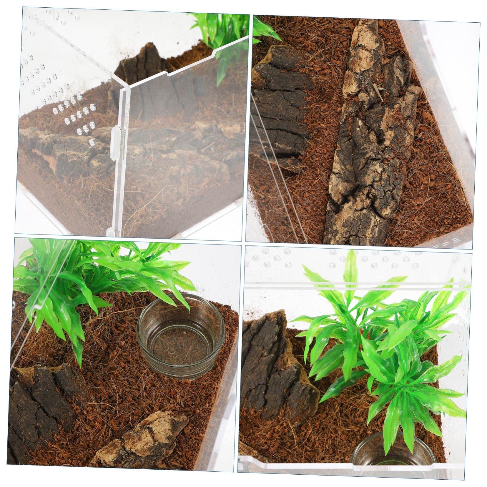 Happyyami Terrario Acrilico Trasparente per Rettili 25x15x15 Cm Ventilazione Stabile, Gabbia Habitat per Serpenti, Tarantole e Rane, Vasca Allevamento per Piccoli Animali Esotici