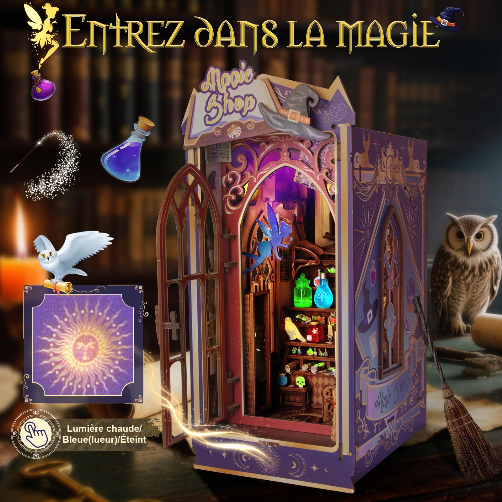 Maison Miniature DIY Book Nook,Cadeau Créatif Amoureux des Livres