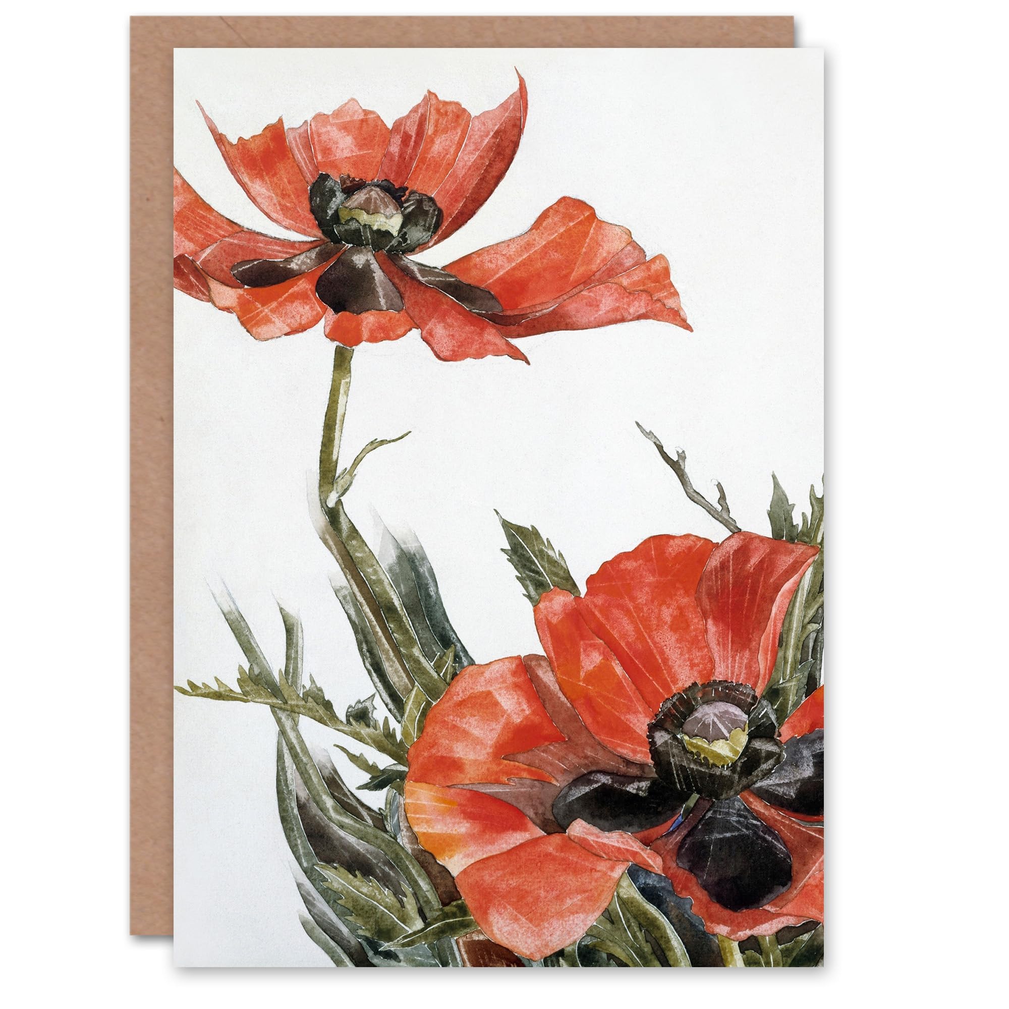 Artery8 Charles Demuth Art Card Red Poppies Floral Painting