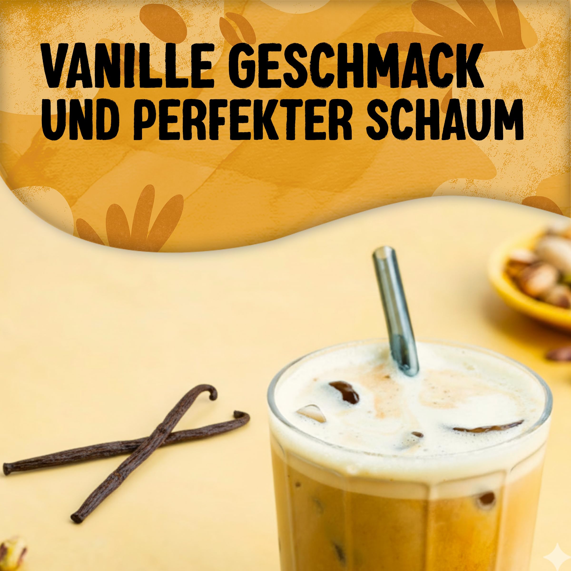 Alpro Barista Vanille – Zum Aufschäumen – Von Natur aus laktosefrei – Reich an Ballaststoffen, Calcium und Vitaminen – 8 x 750 ml – Haltbar