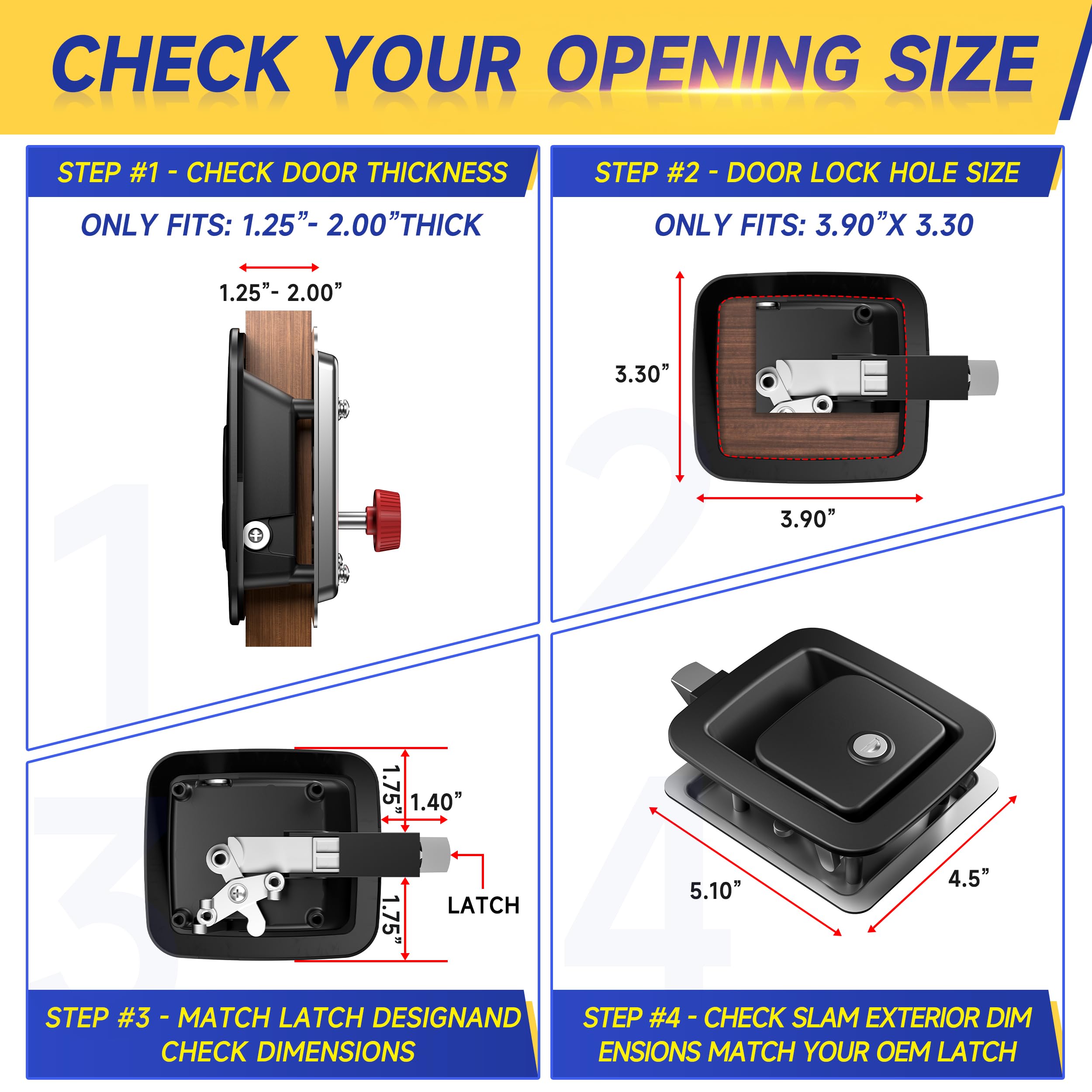 RV Compartment Door Latch,Slam Latch,RV Storage Door