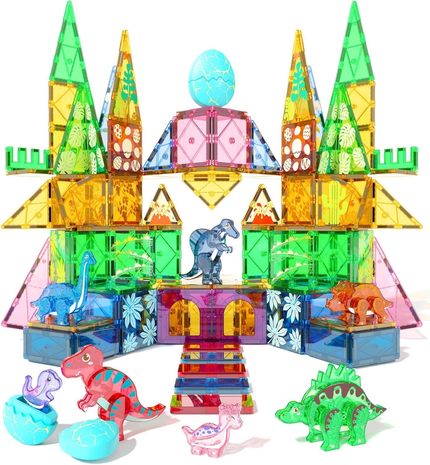 Magnetic Tiles Zoo Animals Set - STEM Building Blocks for Kids Ages 3-8 - Animal Magnet Tiles with Storage Bag - Educational Safari Toy Gift for Boys & Girls - Compatible with All Major Brands