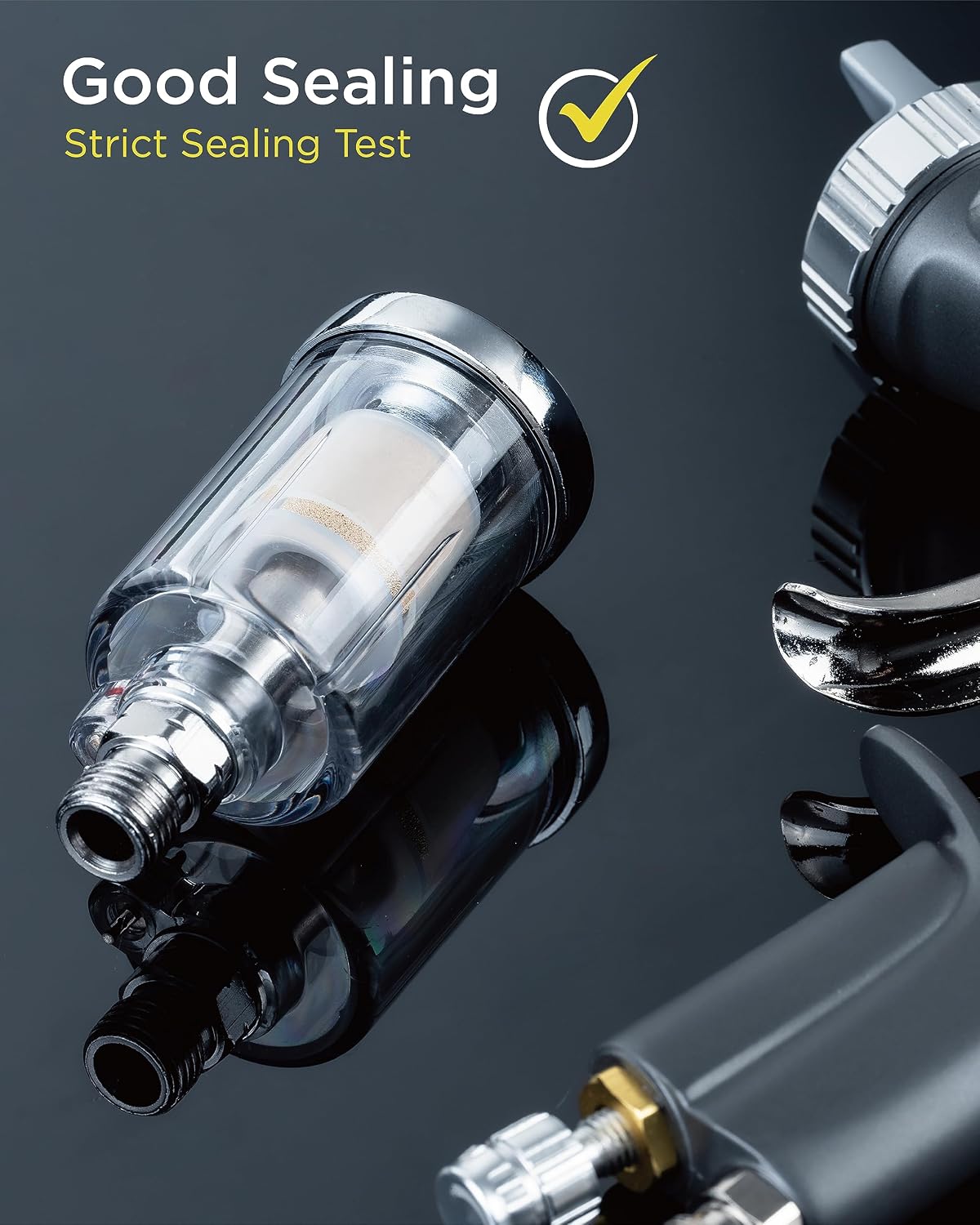 InoKraft Oil-Water Separator, 1/4" NPT, 90 PSI, Air-Compressor and Air-Tool Accessory, Good Tightness