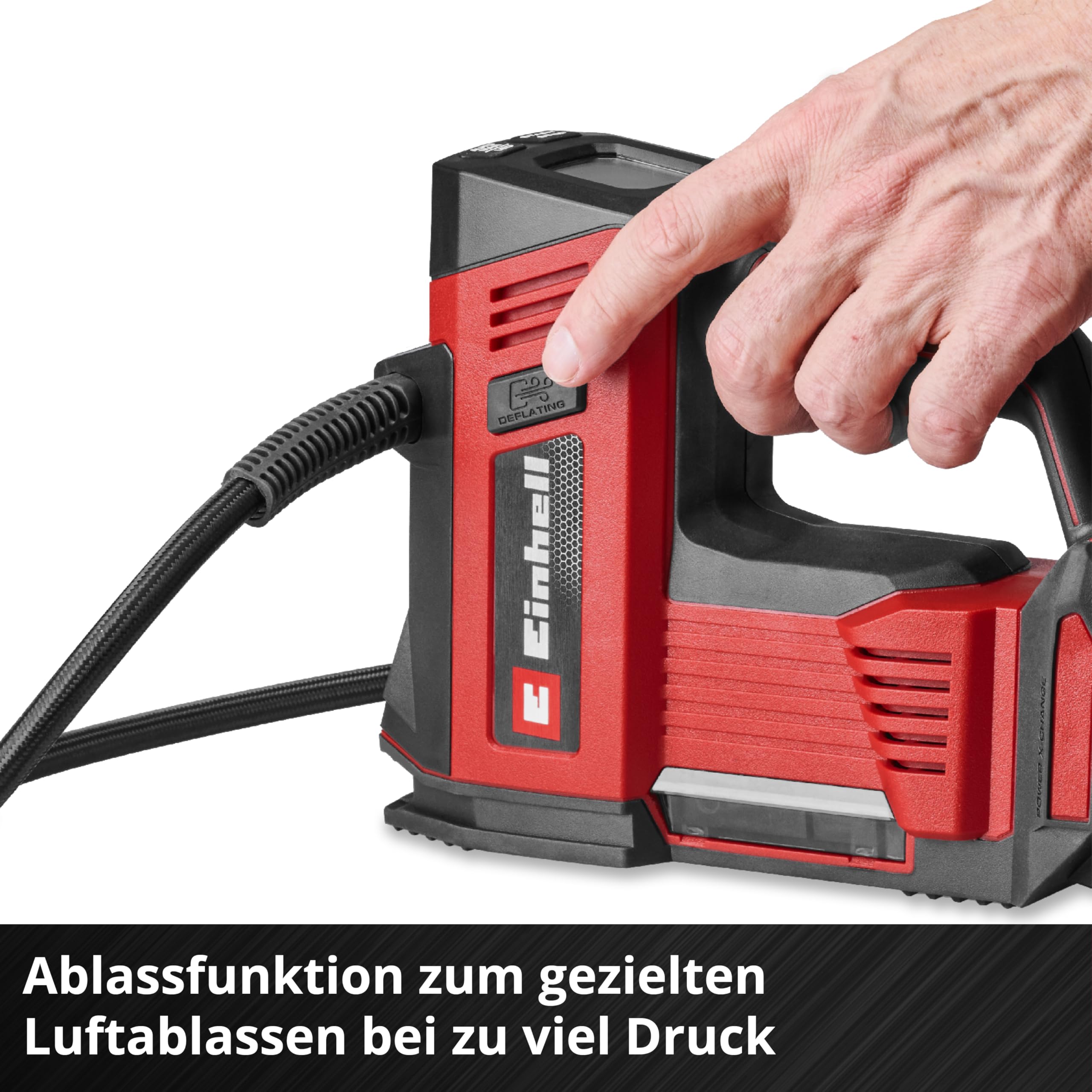 Einhell Akku-Autokompressor CE-CC 18/23 D Li-Solo Power X-Change (18 V, max. 11 bar, digitales Manometer mit LCD-Display, automatische Abschaltfunktion, ohne Akku)