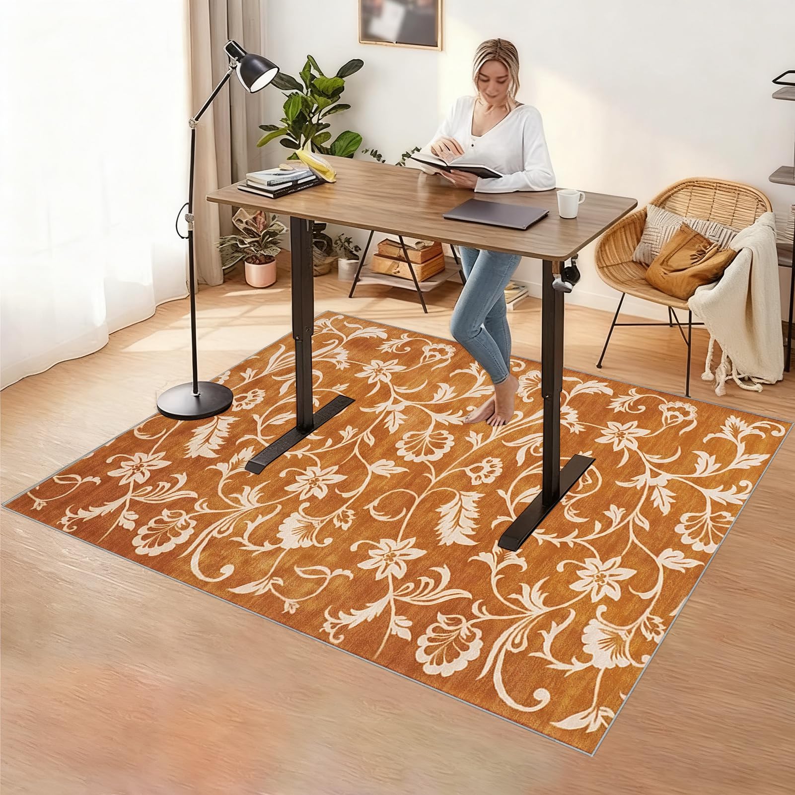 Heavy Duty Office Chair Mat for Carpet, Non Slip Floor Protective Mat for Chairs Mat Desk Chairmats Carpet Protector Chair Mat, Hard-Floor Chair Mats, Floor Mat for Office Chair 180 x 210 cm