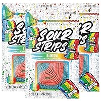 Vista 4 de Sour Strips Sour Candy Belts, Appleberry, bolsas de dulces resellables, 3.4 onzas (paquete de 3)