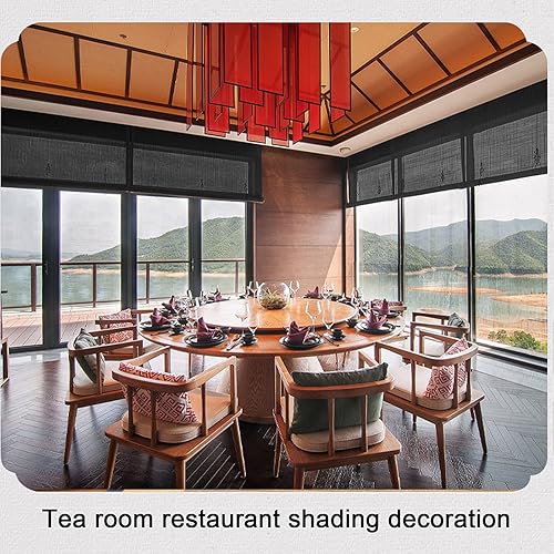 Miniatura 5 de Persianas de bambú para ventana (63.0 x 98.4 in), color negro