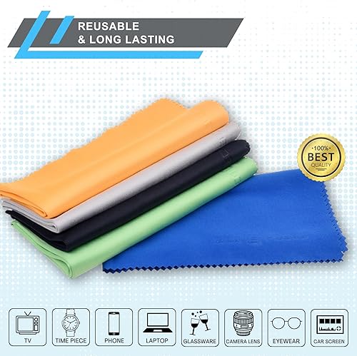 Miniatura 4 de ECO-FUSED Paño de limpieza de microfibra, paño de microfibra de 12 x 12 pulgadas, paquete de 20 paños de limpieza grandes, paño de limpieza de