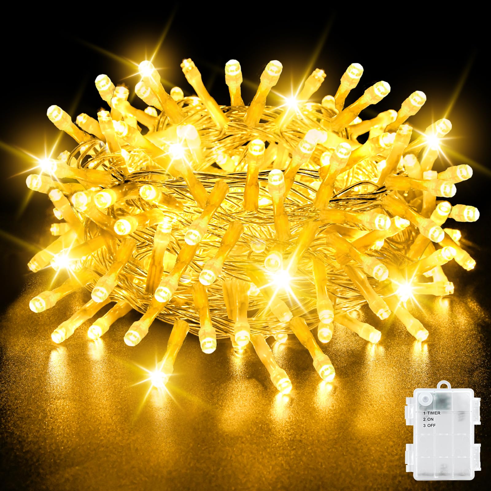 Battery Fairy Lights, 3M 30 LED Fairy Lights Battery Operated with Timer, IP65 Waterproof String Lights for Jar Garden Camping Christmas Indoor Outdoor Decorations, Warm White [Energy Class F]