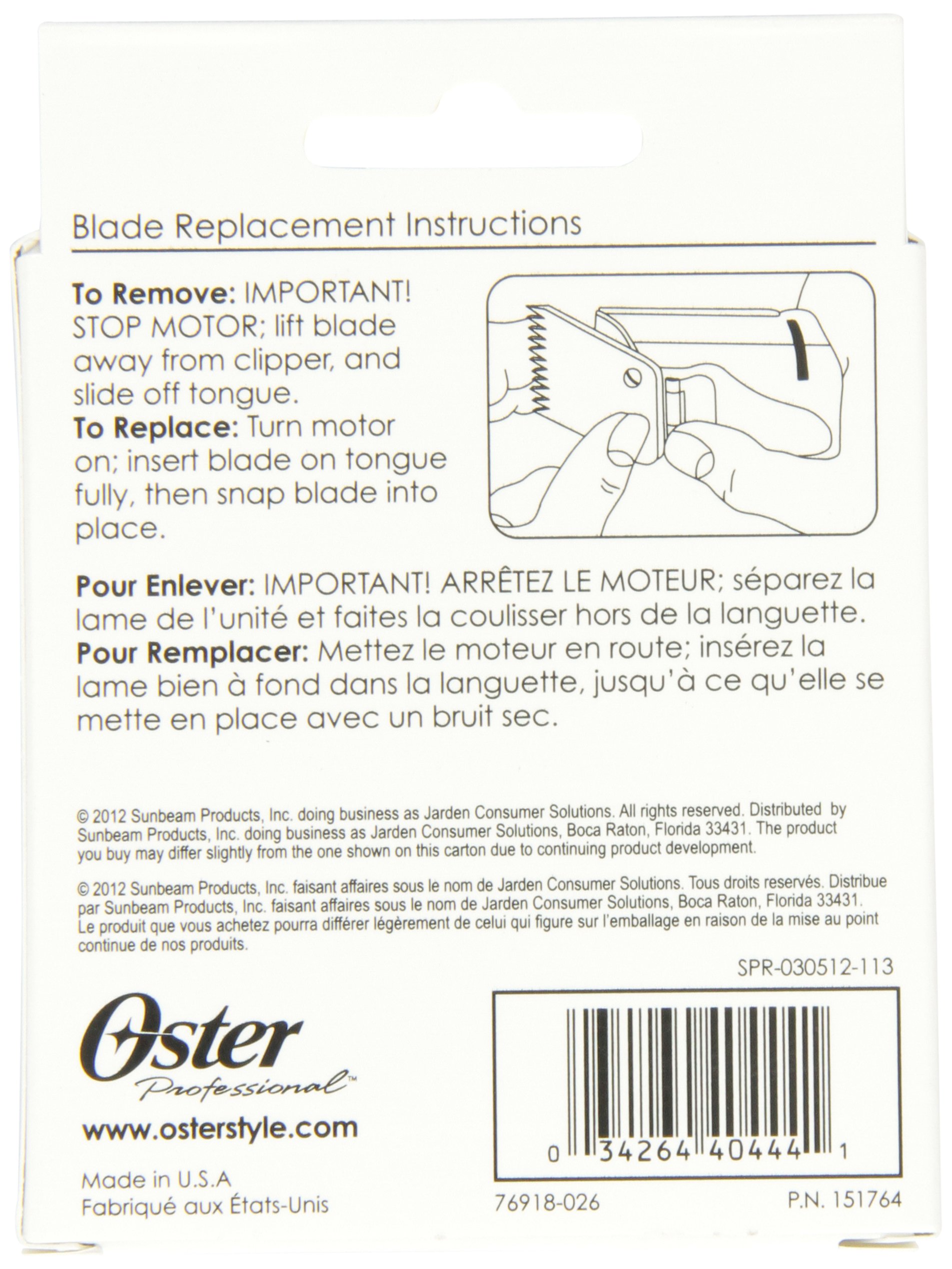 Oster Zestaw ostrzy Pro Beauty, noże wymienne, noże do maszynki do strzyżenia, srebrne, rozmiar 3,5, Stal węglowa, Długość strzyżenia 9,5 mm, strzyżenie ludzkich włosów