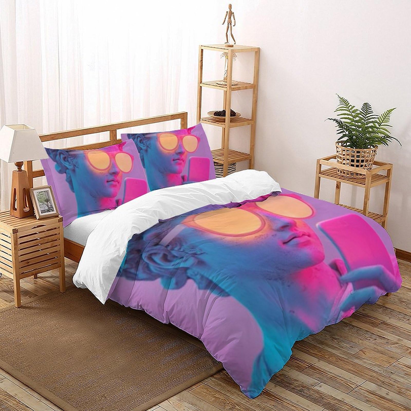 Housse de couette super king 260x220 cm lit deux personnes parure imprimé 3D fille