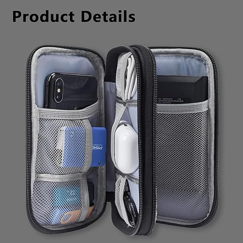 Miniatura 5 de Bolsa organizadora de accesorios electrónicos, organizador universal de viaje para cable, cargador, teléfono, tarjeta SD, bolsa de viaje de negocios