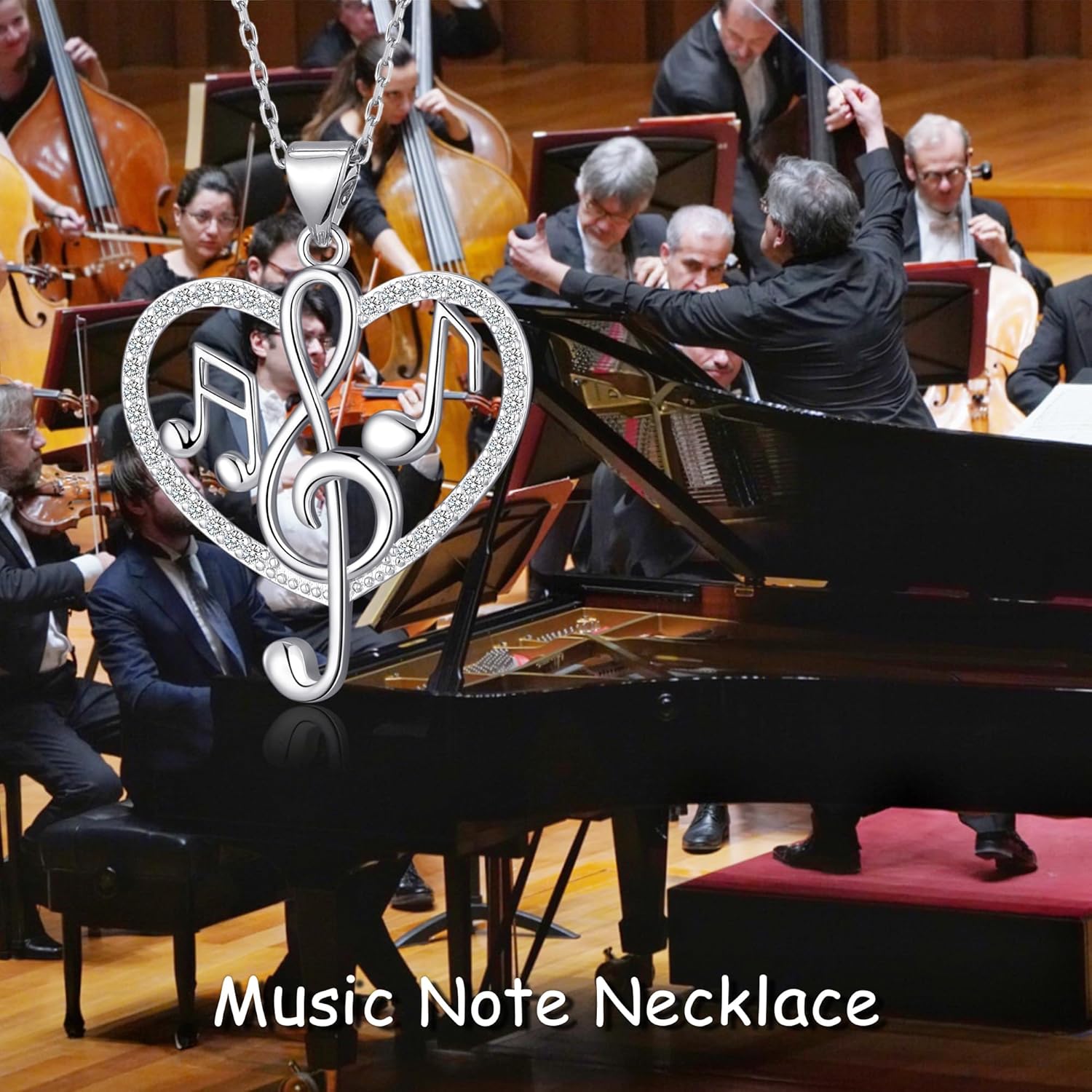 Music Jewelry Music Necklace Guitar/Headphone/Music Note Pendant Necklace for Women Gifts for Music Lover - Image 7