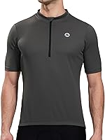 Nepest Men's Short Sleeve Cycling Jersey - Moisture Wicking Half Zip Bike Shirt with 4 Rear Pockets for Road & MTB